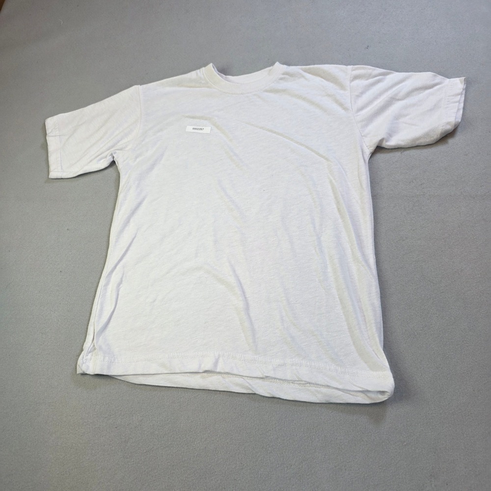Candy Vintage White Short Sleeve Crew Neck T-Shirt Distressed Stained Mens 34